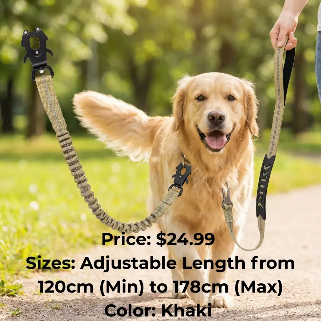 Divine Shield™ Tactical Bungee Leash with Car Safety Buckle