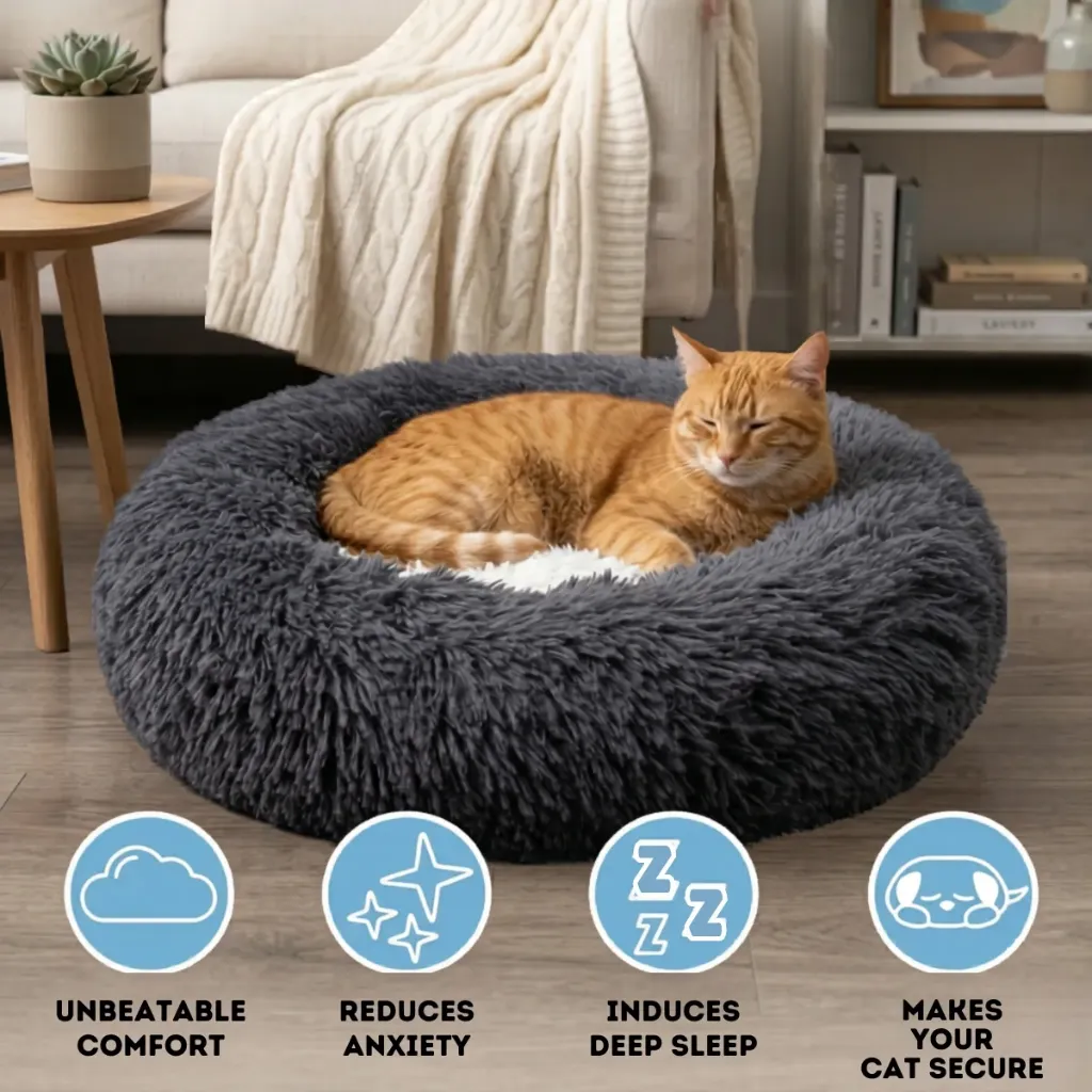 CloudComfort™ 24" Calming Donut Pet Bed Universal Size
